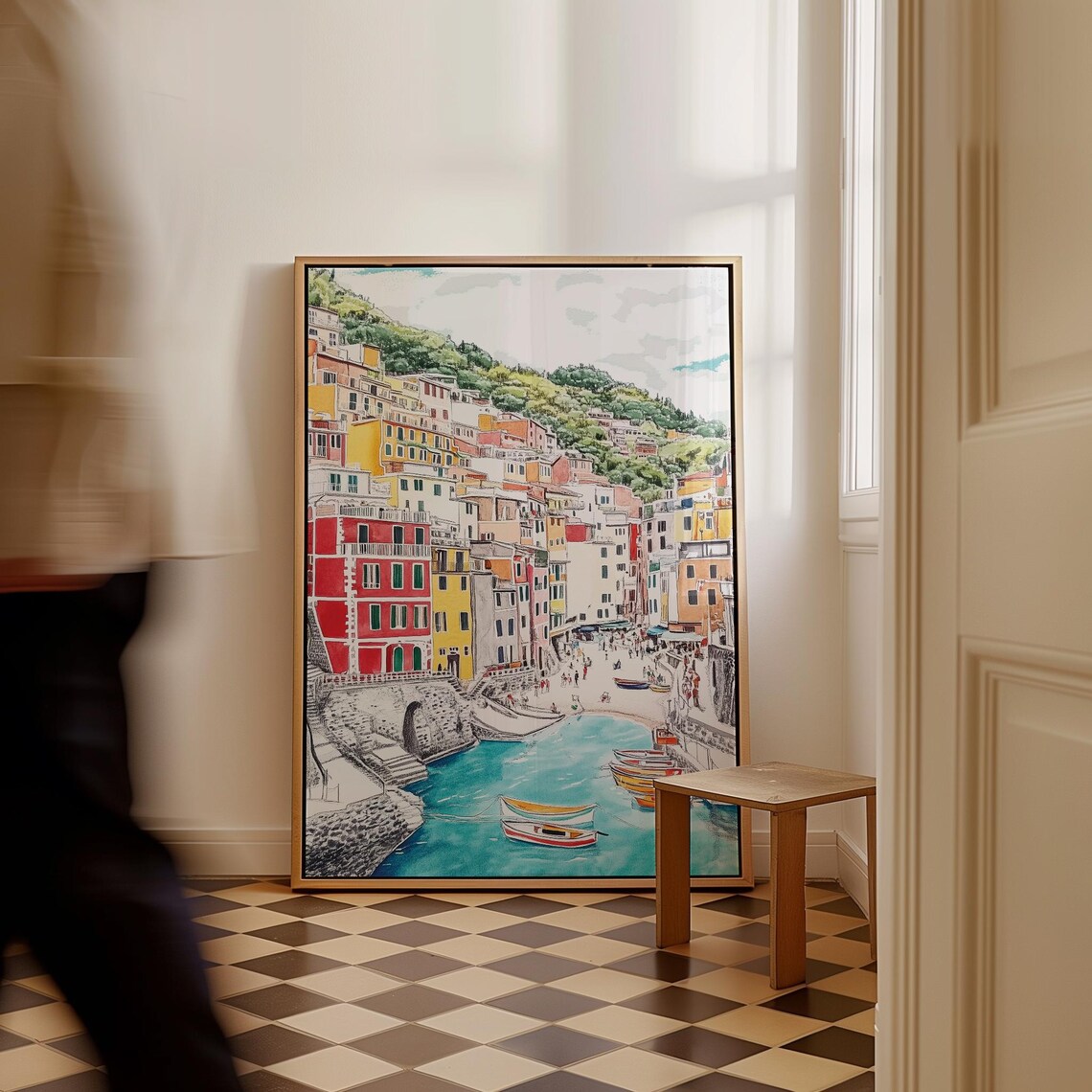 Cinque Terre Italy Travel Poster, Riviera Landscape - Image 3