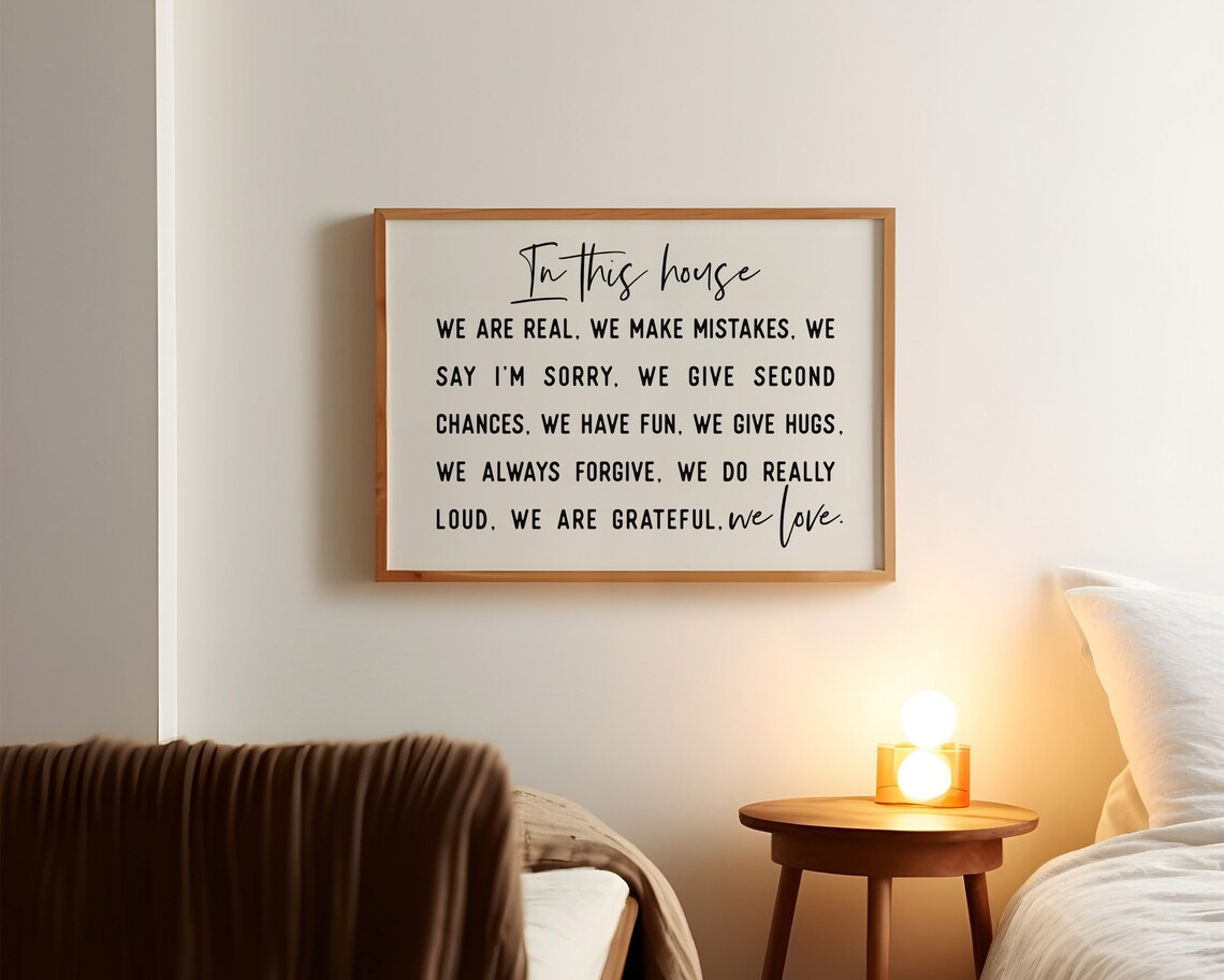 In This House We Are Real Family Rules Home Wall Decor Poster - Image 2