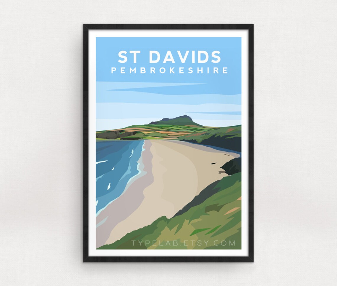 St Davids Pembrokeshire Travel Poster, South Wales - Image 2