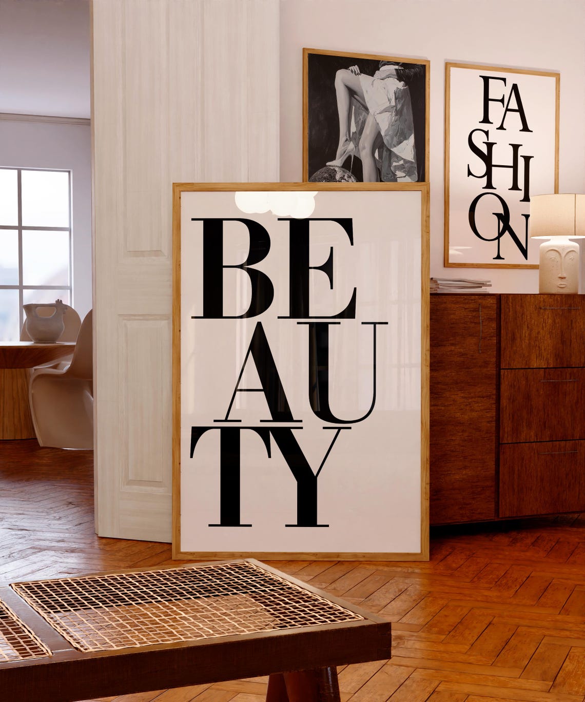 Beauty Bold Black Typography Minimalist Fashion Chic Wall Art