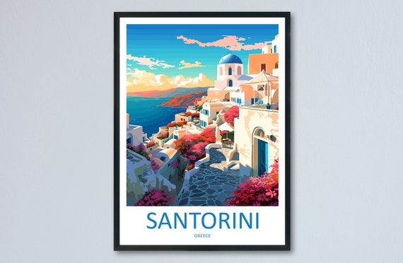 Santorini Greece Home Decoration Travel Poster