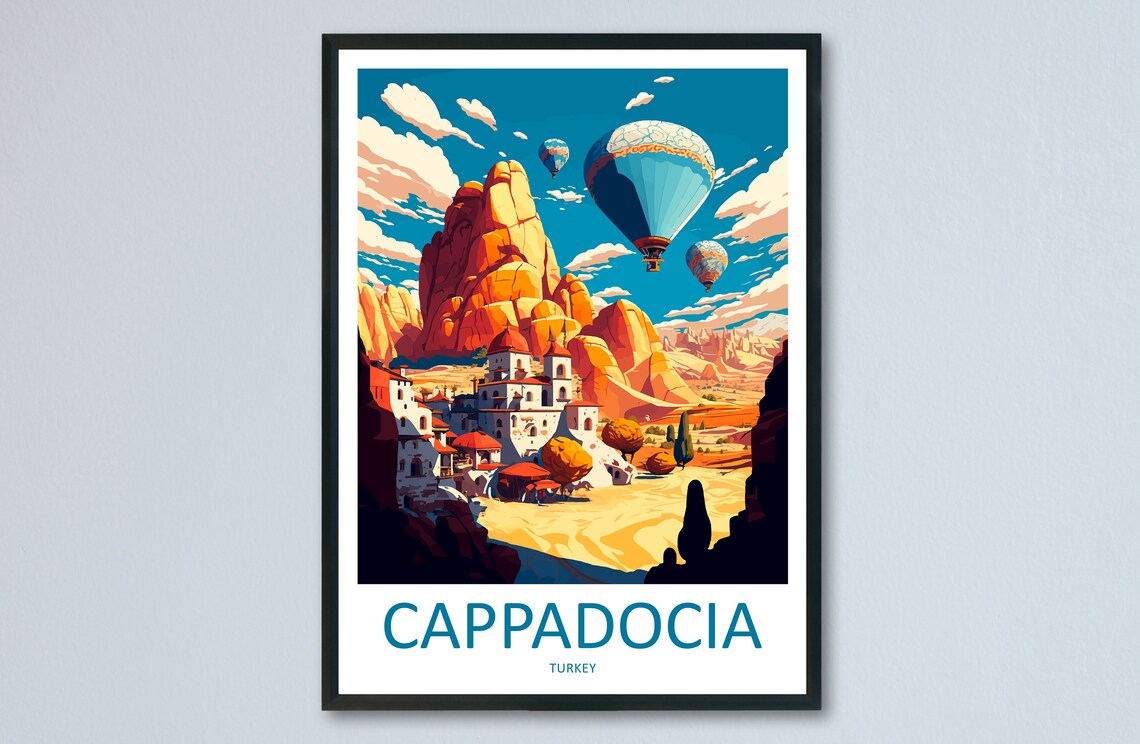 Cappadocia Travel Poster, Europe Wall Decor