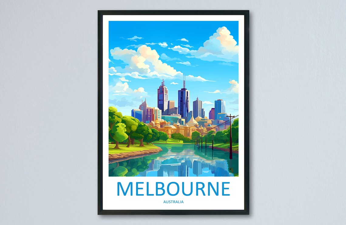 Melbourne Travel Poster, Australia Wall Art