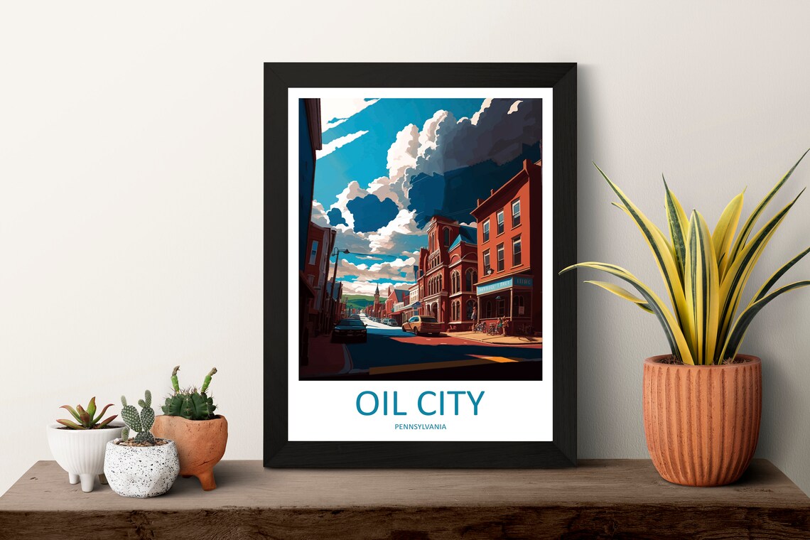 Oil City Travel Poster, Pennsylvania Wall Art - Image 3
