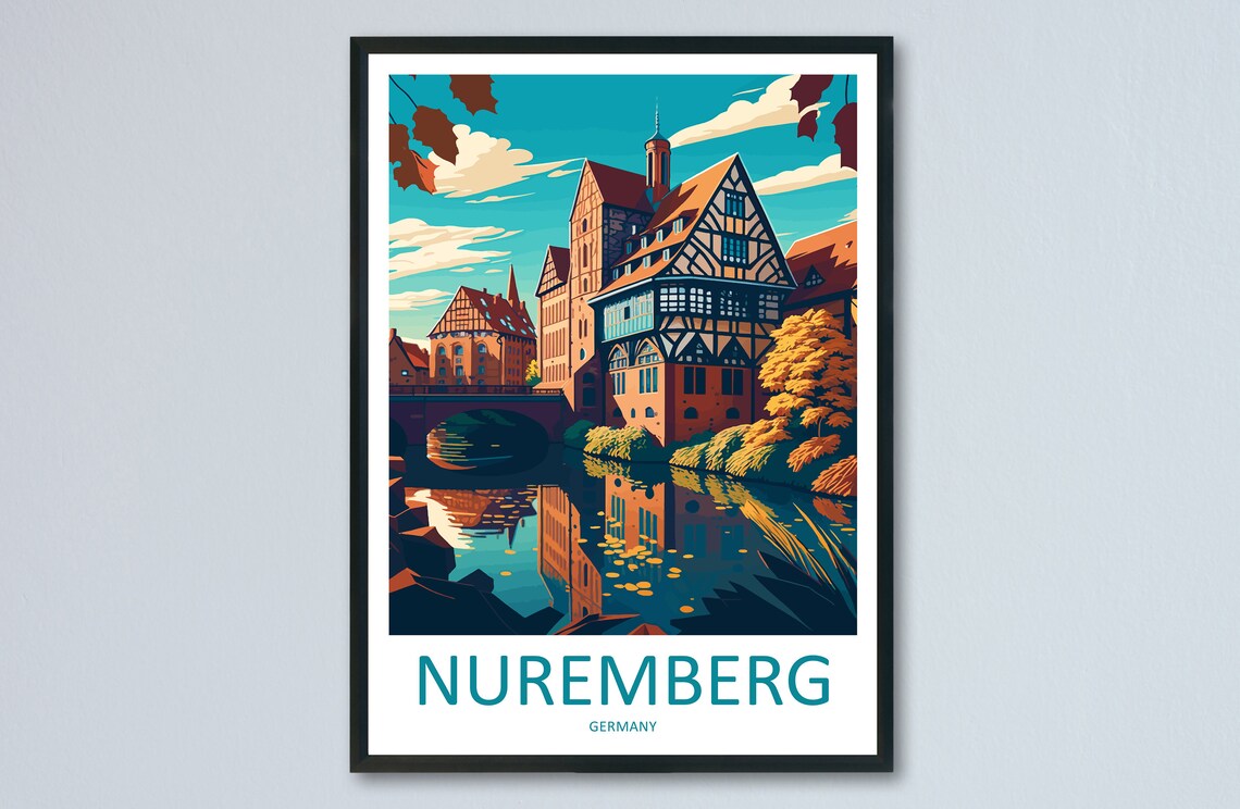 Nuremberg Travel Poster, Germany Wall Art Print