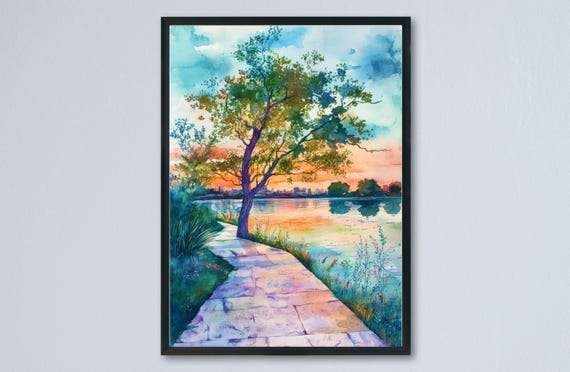 Melbourne Watercolor Poster Wall Art Hanging Home Dcor Gift Lovers United States