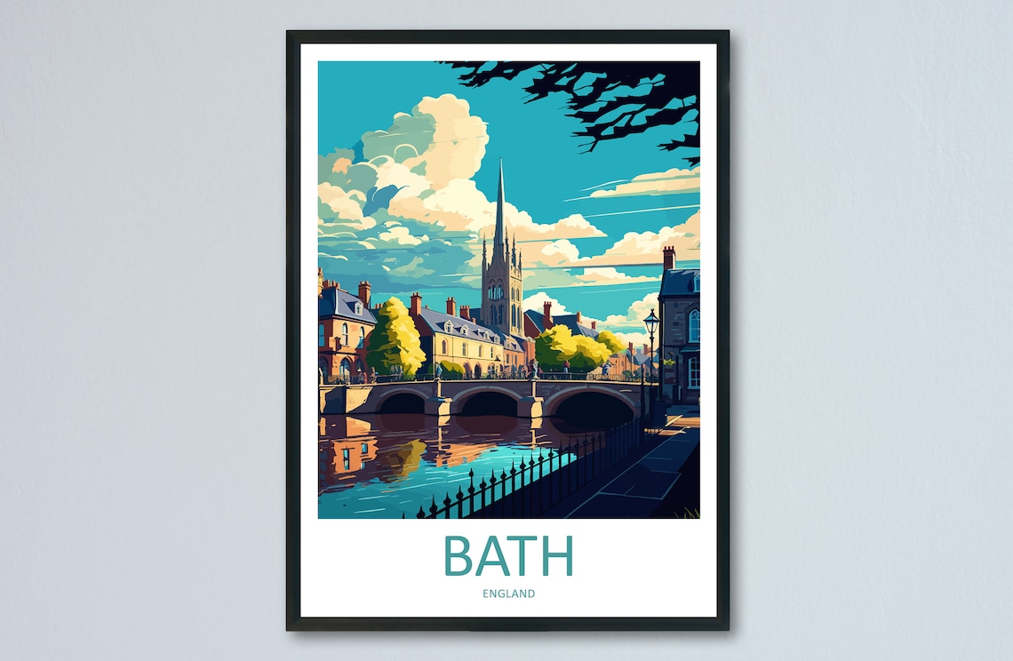 Bath Travel Poster, England City Art Print