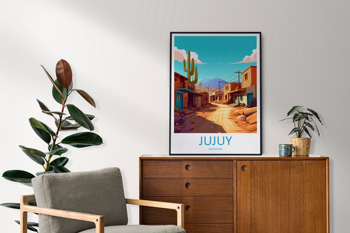 Jujuy Argentina Vintage Style Travel Poster for Desert Town Wall Decor - Image 2