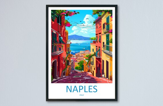 Naples Travel Poster, Italy Travel Wall Art