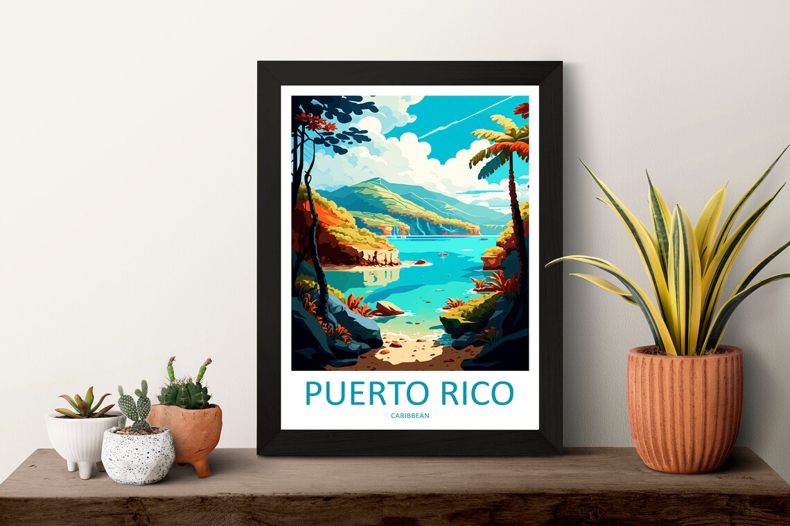 Puerto Rico Travel Poster, Caribbean Wall Art - Image 3