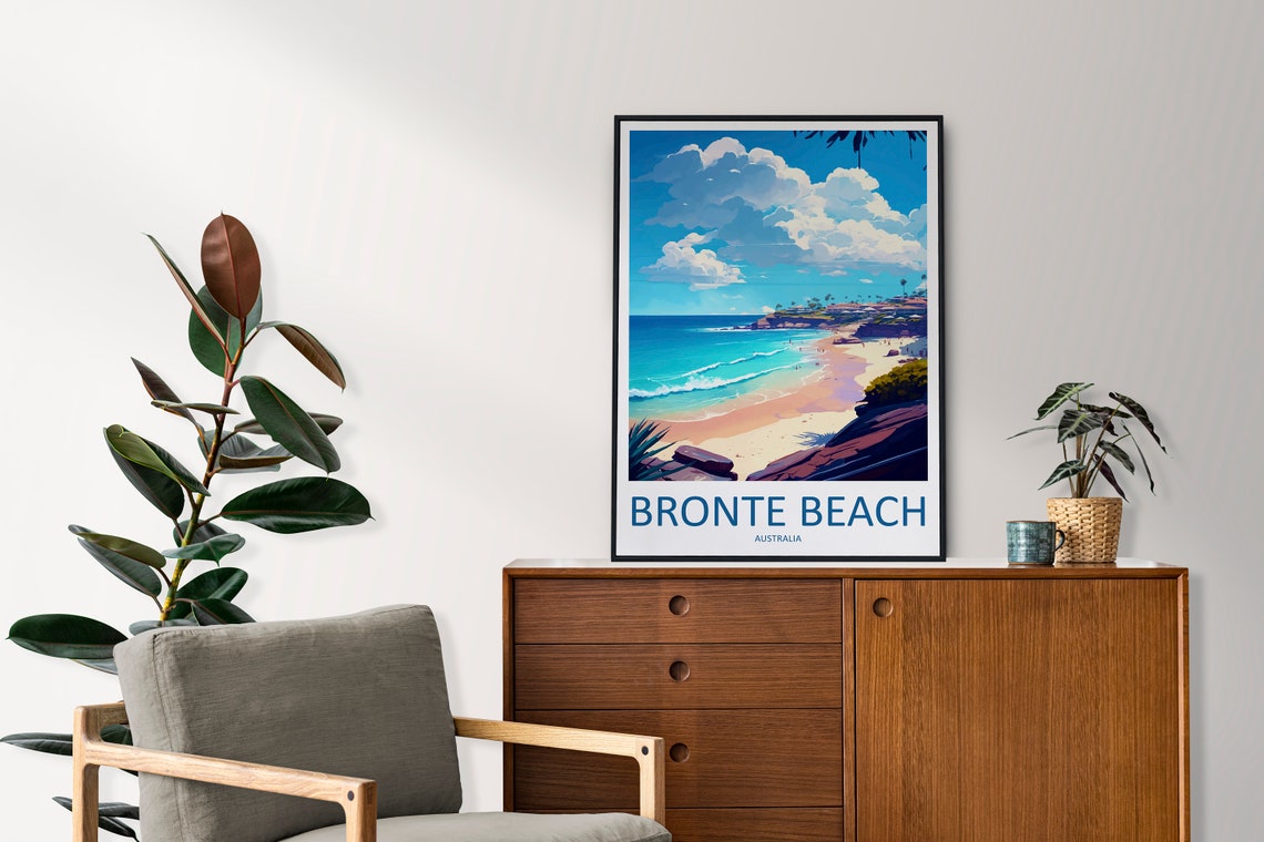 Bronte Beach Australia Turquoise Cove Coastal Scene Travel Poster - Image 2