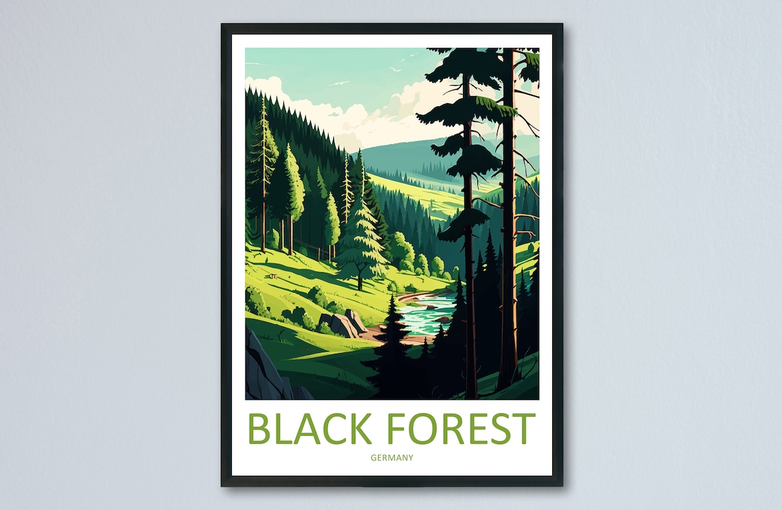 Black Forest Travel Print, Germany Travel Poster