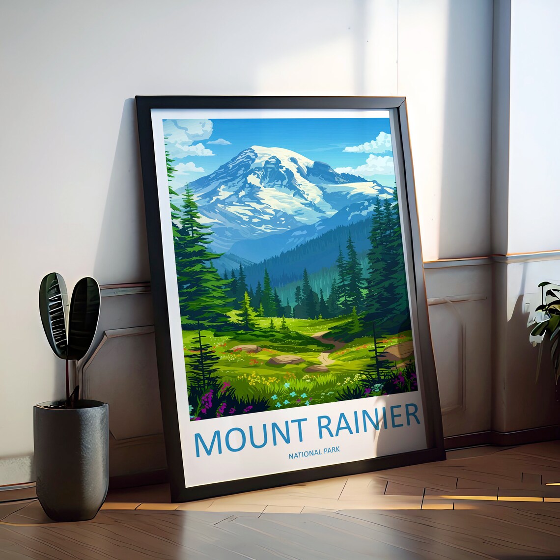 Mount Rainier National Park Travel Poster, Wall Art - Image 2