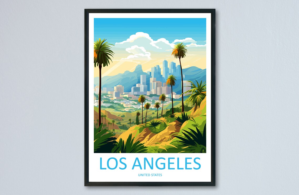 Los Angeles Travel Print Wall Art Los Angeles Wall Hanging Home Dcor Los Angeles Gift Art Lovers California Art Lover Gift Los Angeles Deco