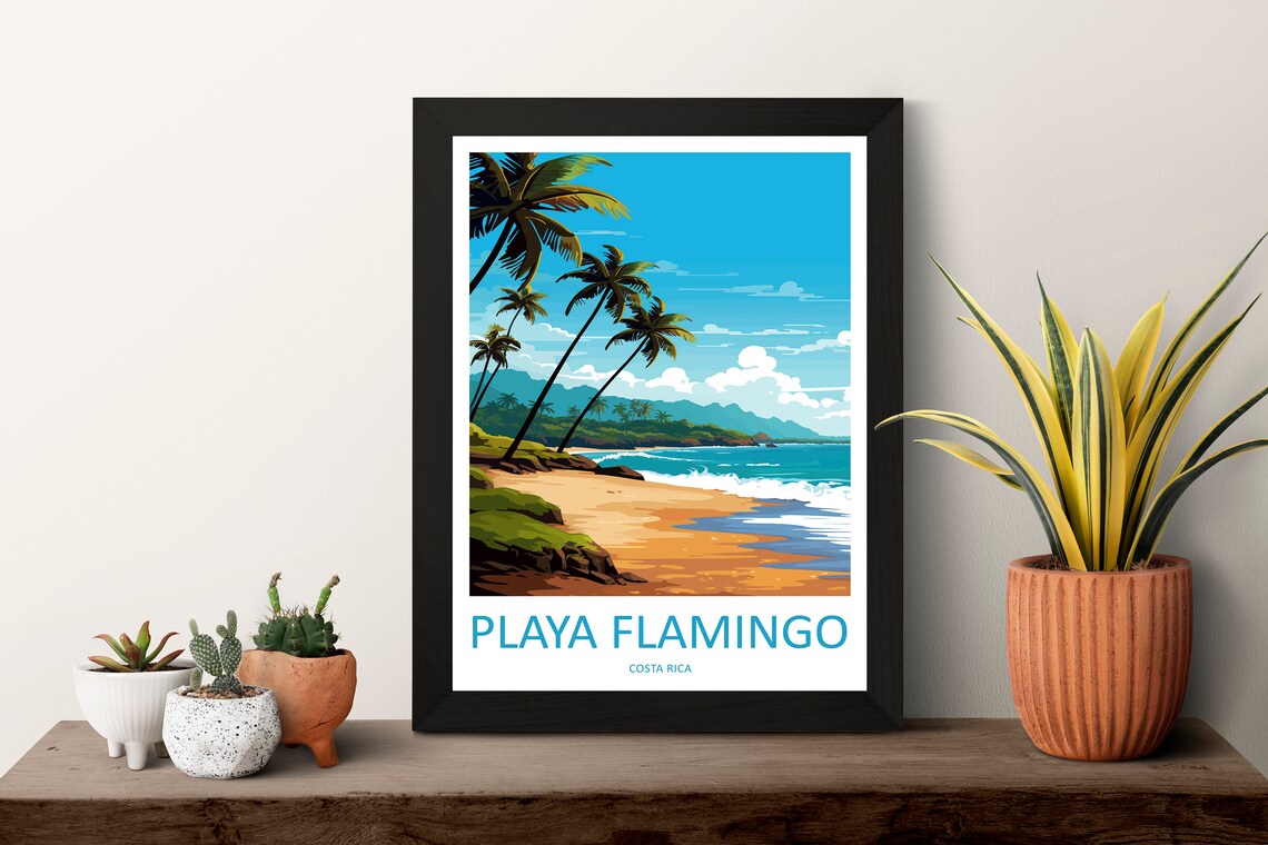 Playa Flamingo Travel Poster, Costa Rica Wall Art - Image 3
