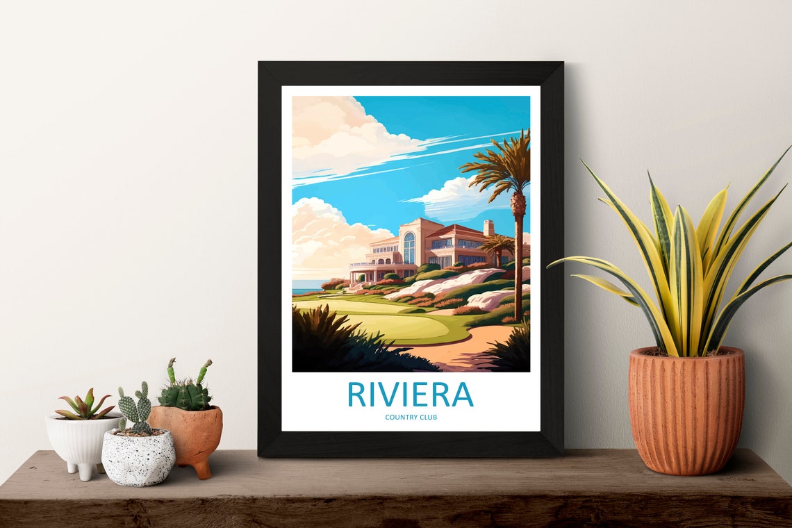 Riviera Country Club Travel Print Wall Art Riviera Country Club Wall Hanging Home Dcor Riviera Country Club Gift Art Lovers Golf Art - Image 3