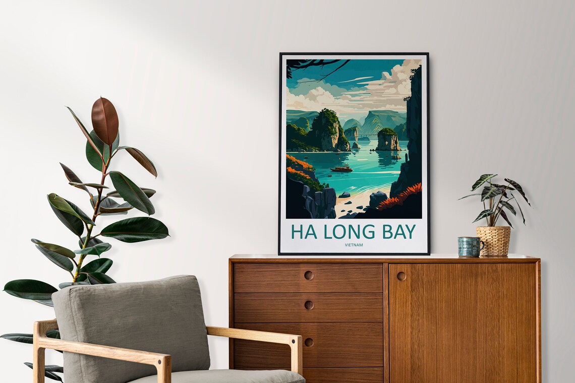 Ha Long Bay Travel Poster, Vietnam Wall Art - Image 2