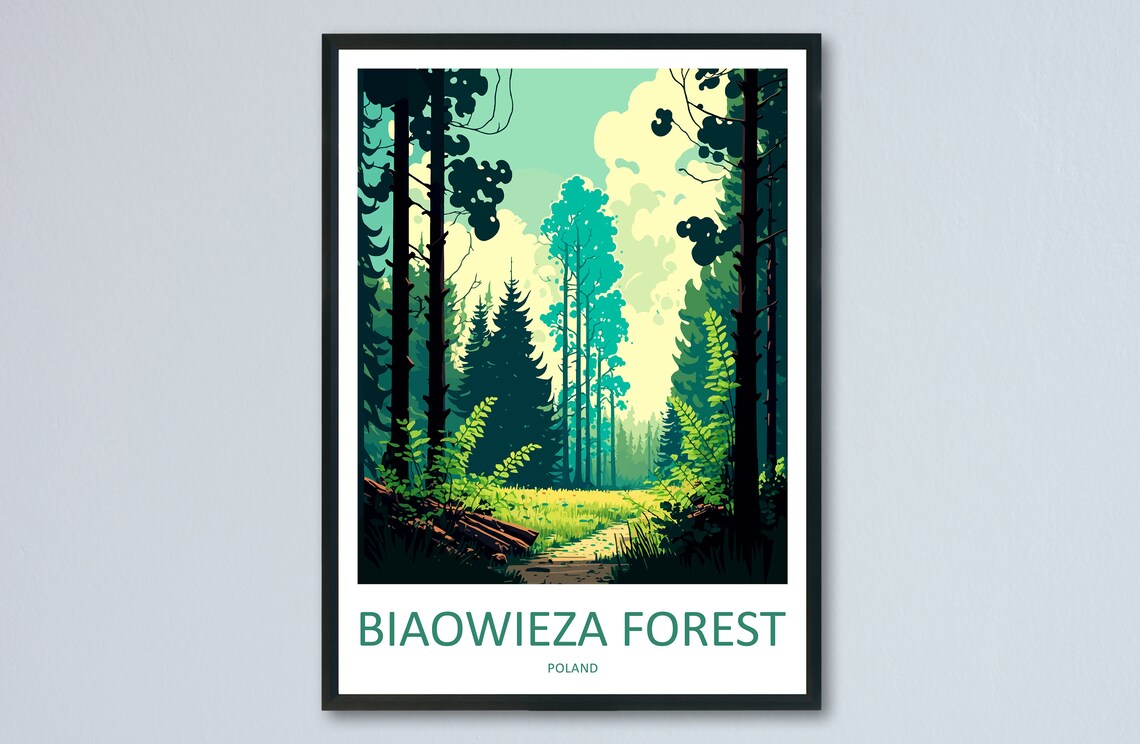Biaowiea Forest Travel Poster, Poland Art Print