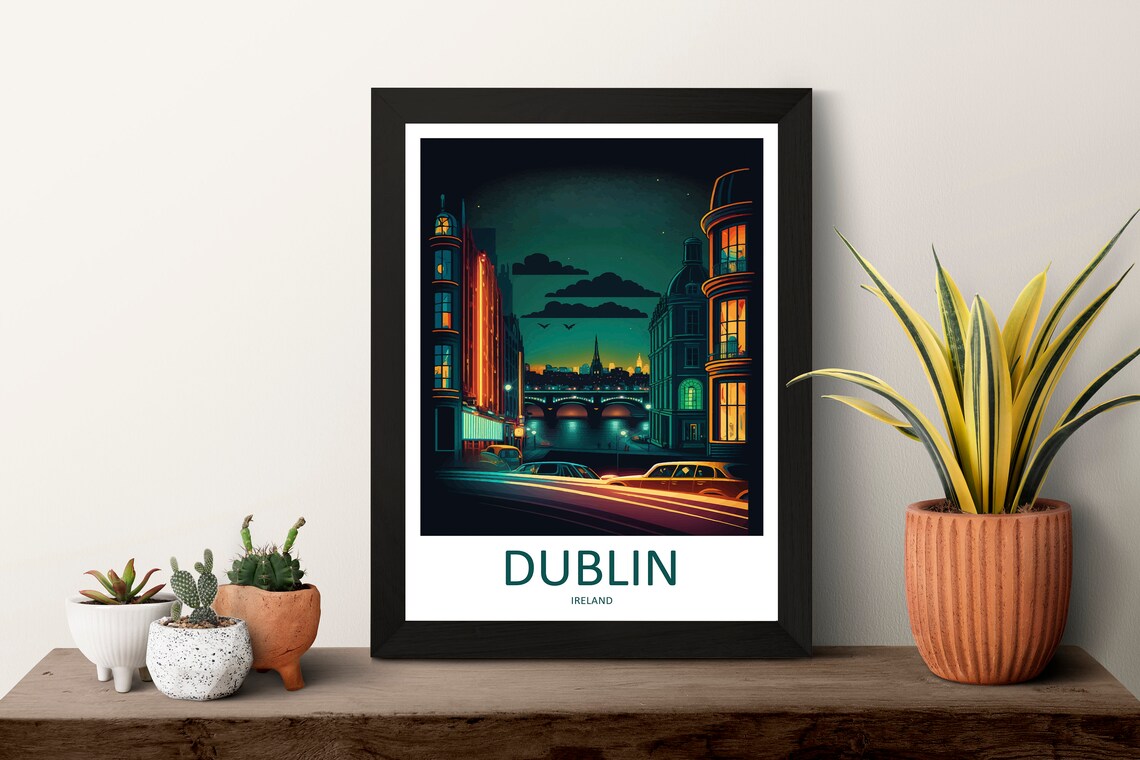 Dublin Skyline Art Print, Ireland City View - Image 3