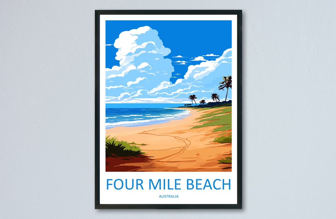 Four Mile Beach Australia Dramatic Billowing Clouds Shore Poster