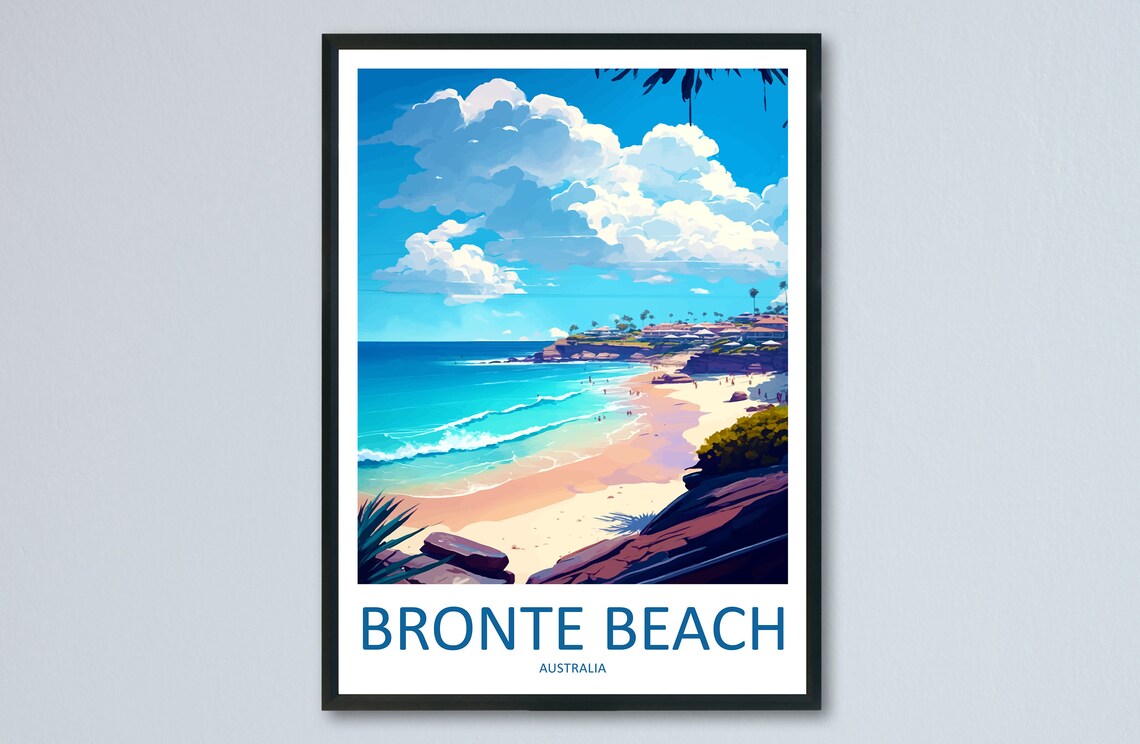 Bronte Beach Australia Turquoise Cove Coastal Scene Travel Poster