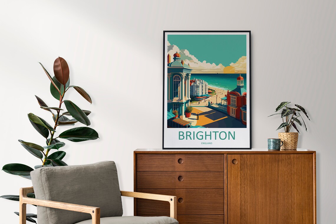 Brighton Pier Travel Poster, Brighton UK Wall Decor - Image 2
