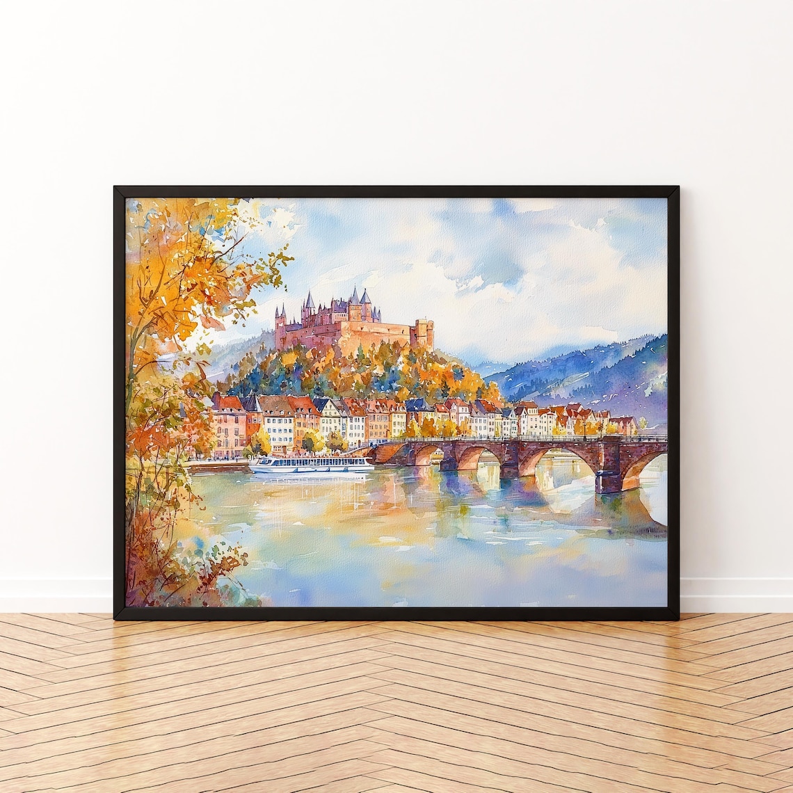 Heidelberg Watercolor Poster, Germany Travel Poster