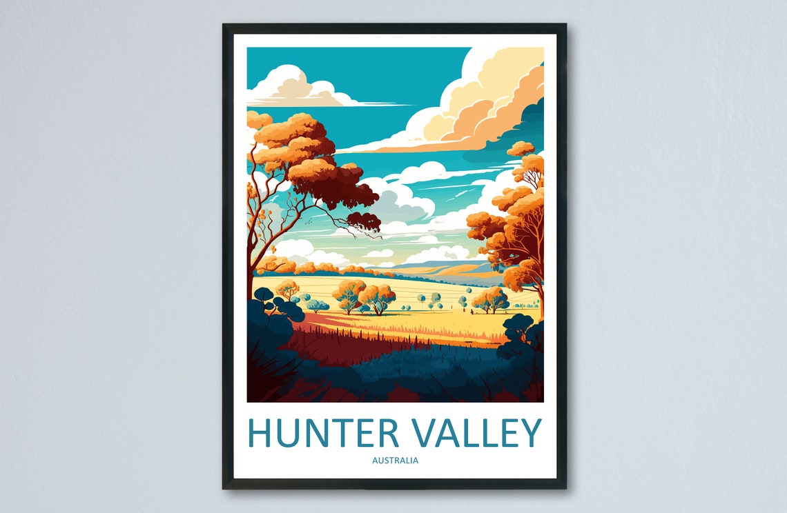 Hunter Valley Australia Golden Wine Country Valley Trees Poster