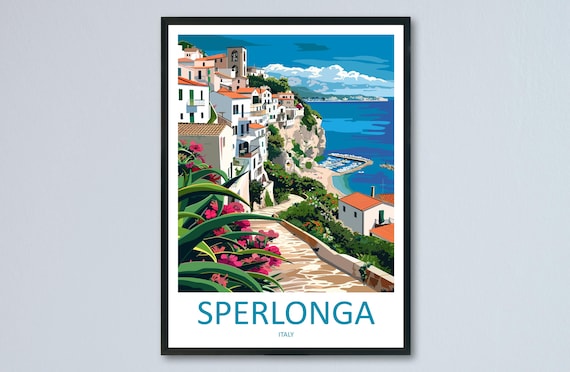 Sperlonga Travel Poster, Italy Wall Art