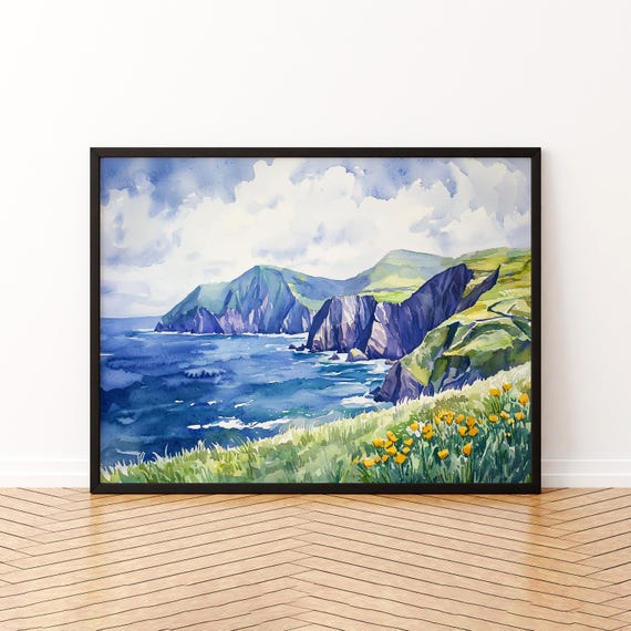 Dingle Watercolor Poster Wall Art Hanging Home Dcor Gift Lovers Ireland