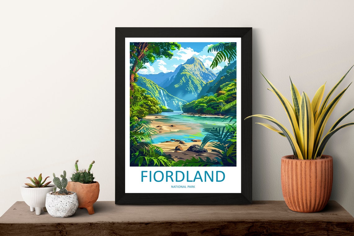 Fiordland Travel Print Wall Art Fiordland Wall Hanging Home Dcor Fiordland Gift Art Lovers New Zealand Art Lover Gift Print Fiordland - Image 3