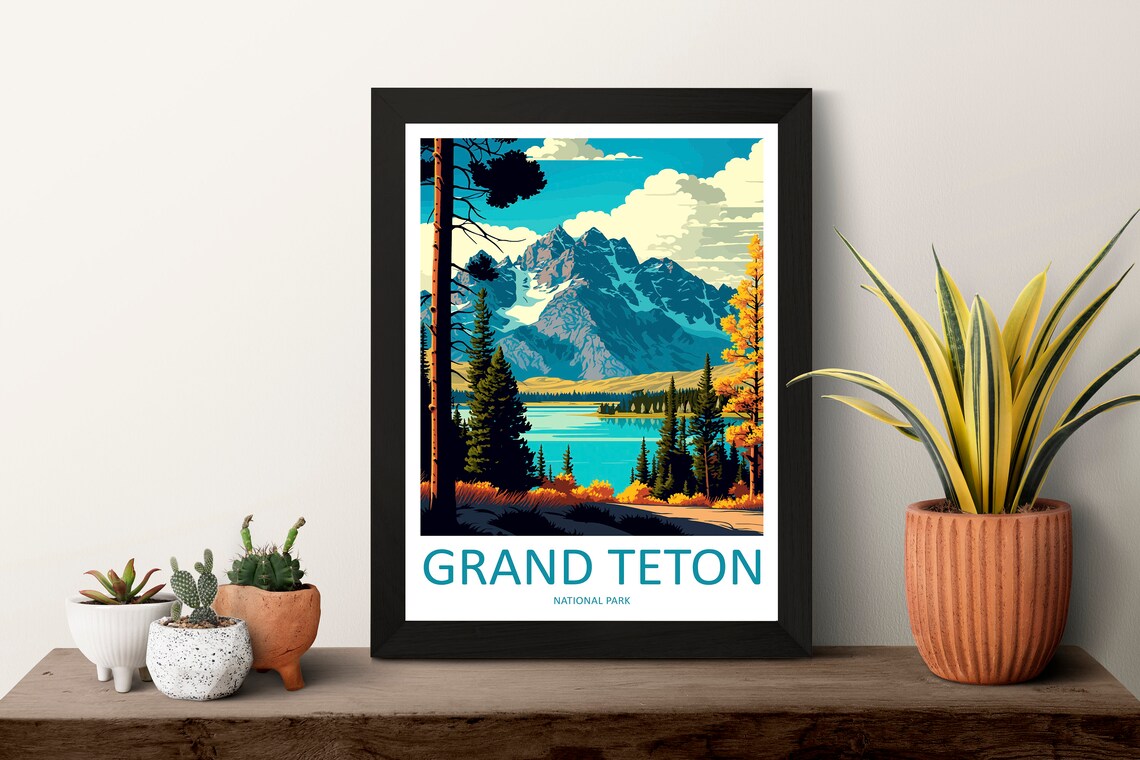 Grand Teton National Park Travel Poster, Park View - Image 3