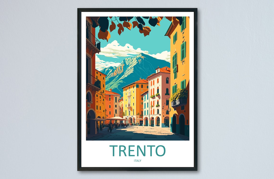 Trento Travel Poster, Italy Wall Art Print