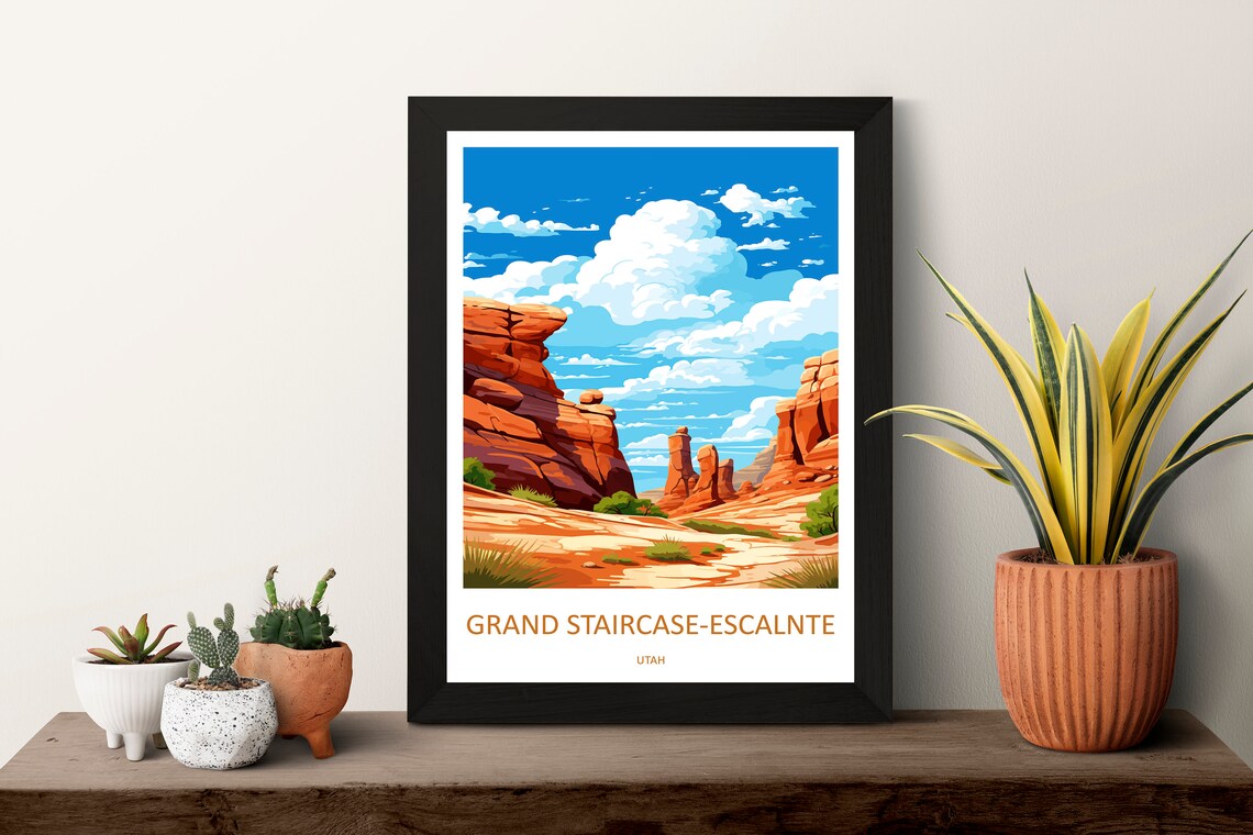 Grand Staircase Travel Poster, Utah Desert Landscape - Image 3