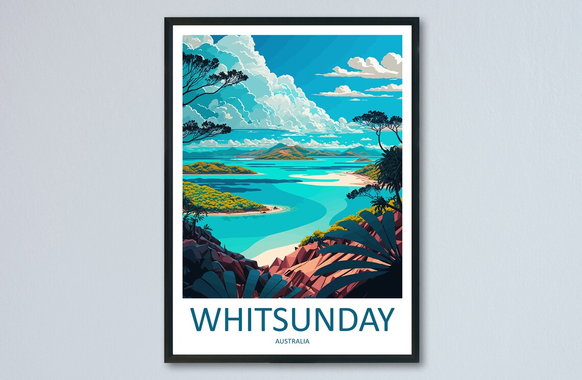 Whitsunday Travel Poster, Australia Wall Art