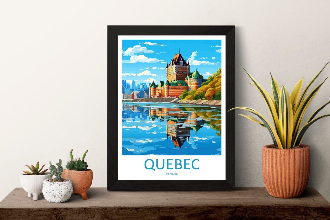 Quebec City Chateau Frontenac Canada Waterfront Travel Art Poster - Image 3