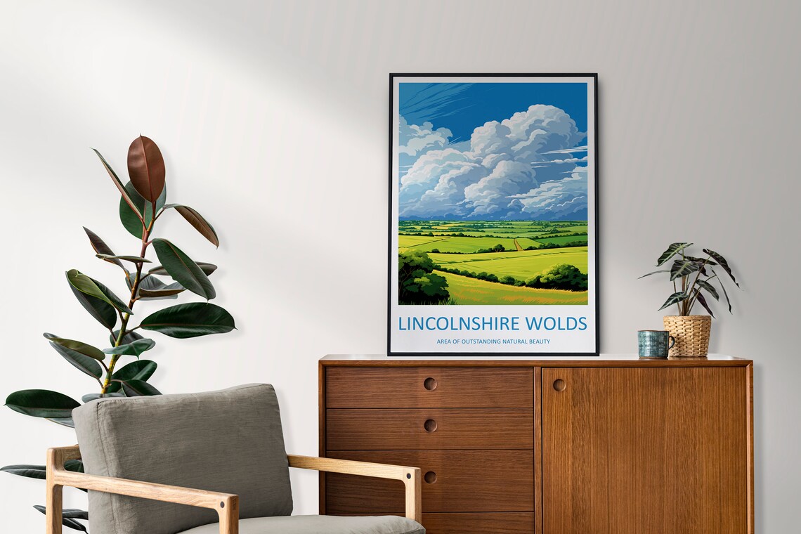 Lincolnshire Wolds Travel Poster, AONB Landscape - Image 2