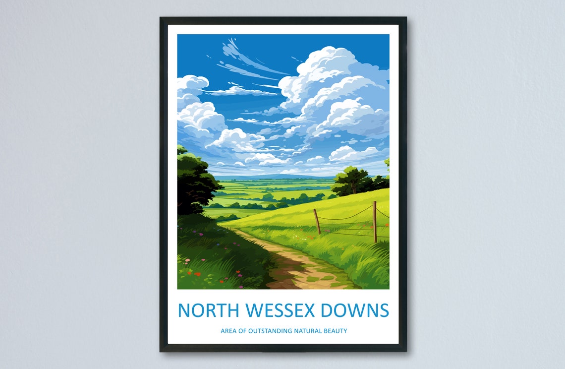 North Wessex Downs Travel Print Wall Art North Wessex Downs Wall Hanging Home Decor North Wessex Downs Gift Art Lovers Wall Art Aonb Print