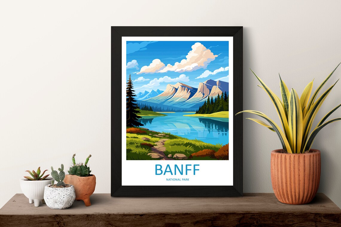 Banff National Park Alpine Lake Lone Pine Rocky Mountain Poster - Image 3