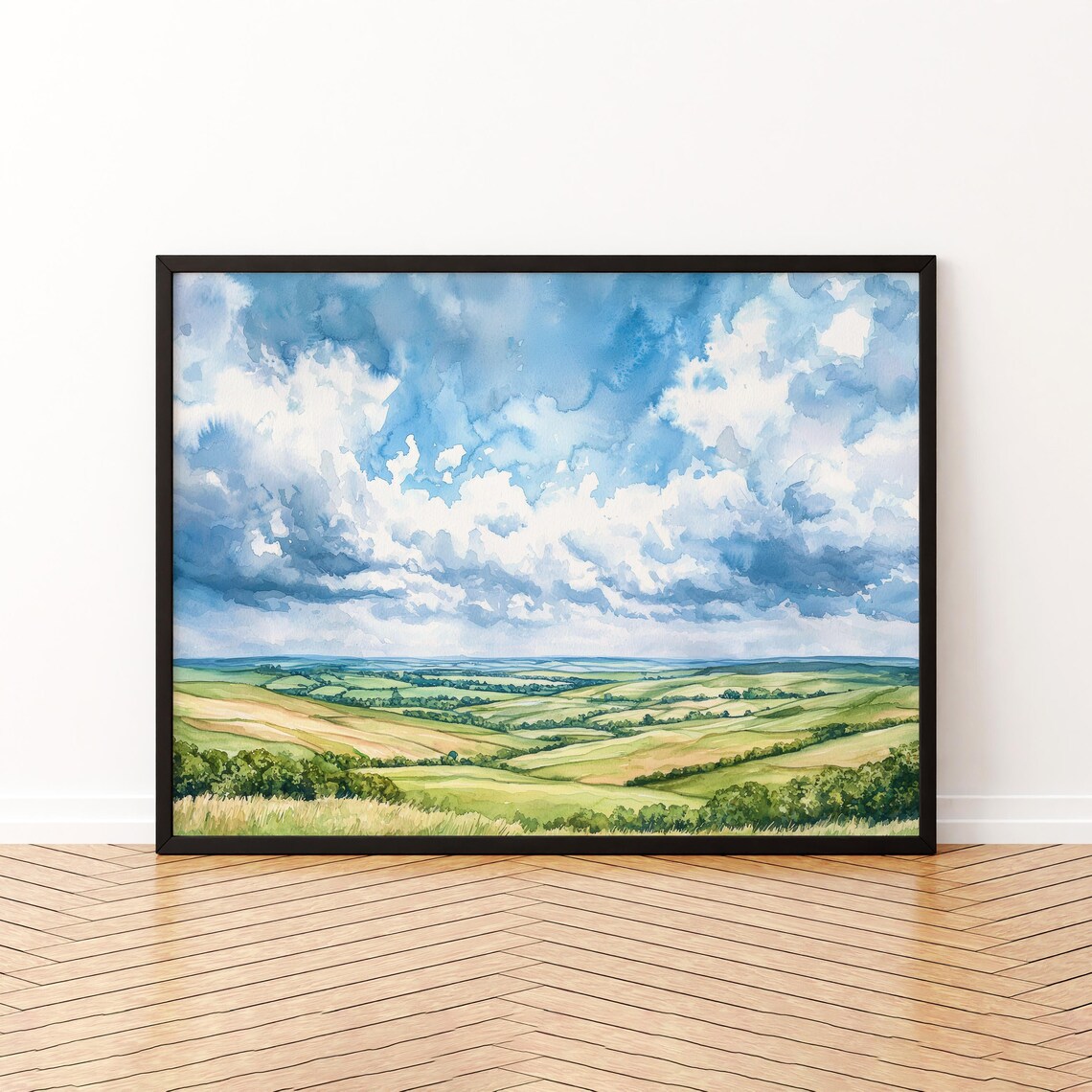 Cranborne Chase England Watercolor Travel Poster