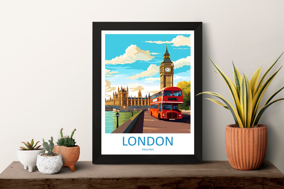 London Travel Poster, England Wall Art - Image 3