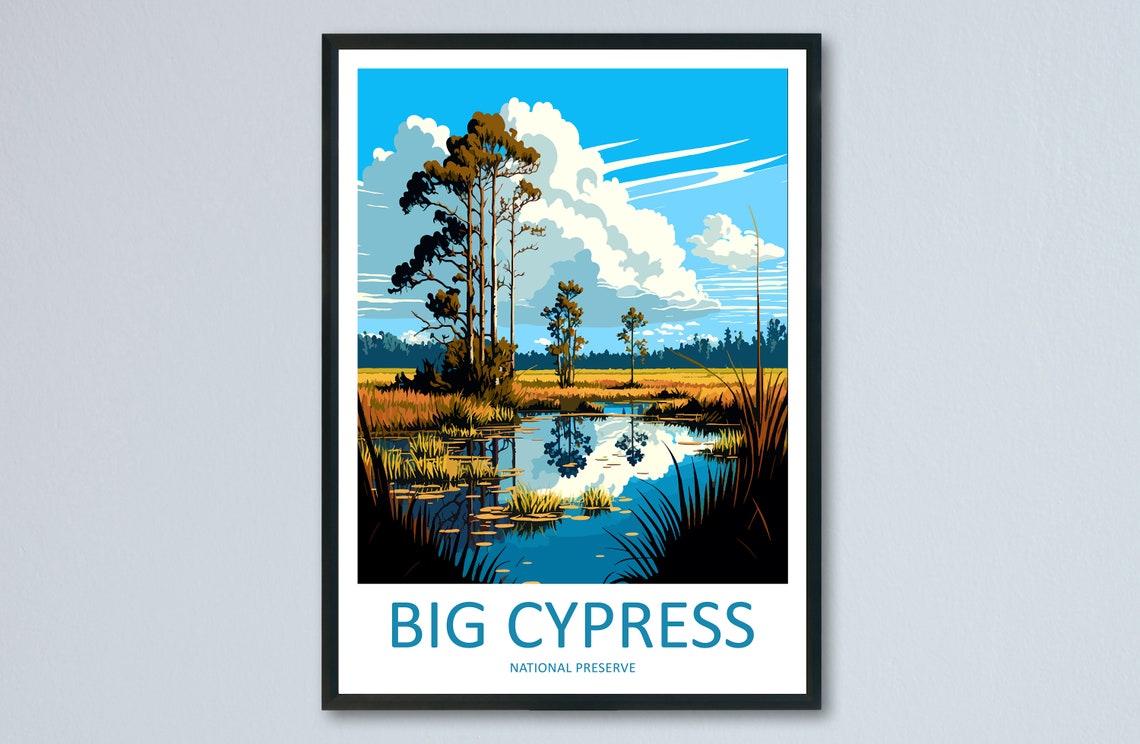 Big Cypress National Preserve Water Reflection Travel Poster