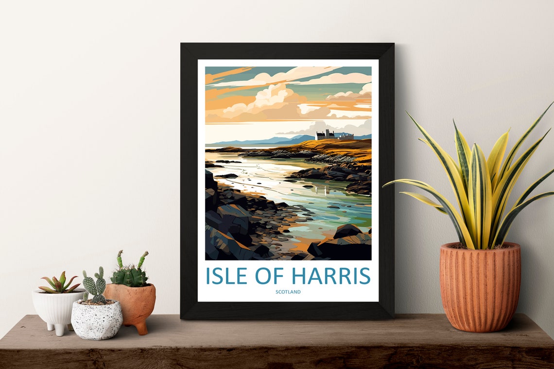 Isle Of Harris Travel Print Wall Art Isle Of Harris Wall Hanging Home Dcor Isle Of Harris Gift Art Lovers Scotland Art Lover Gift Isle Art - Image 3
