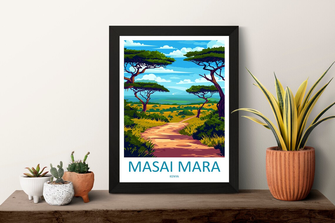 Masai Mara Travel Print, Kenya Wall Art - Image 3