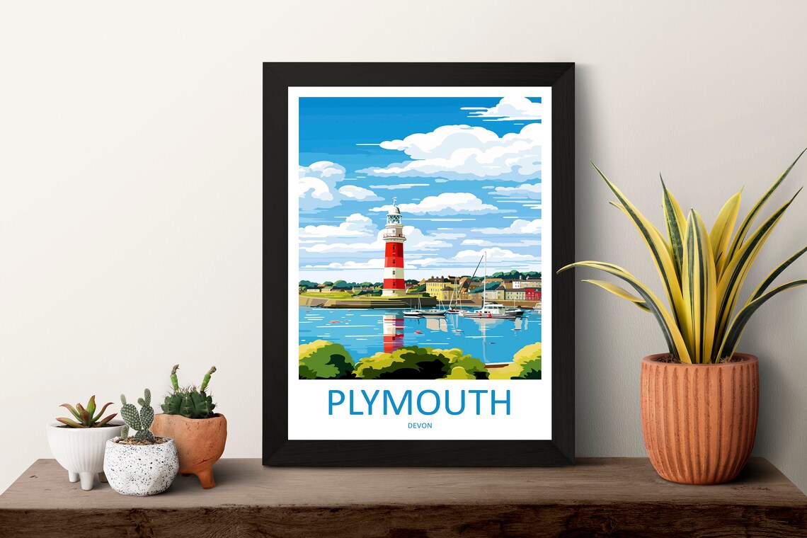 Plymouth Travel Poster, England Place Print - Image 3