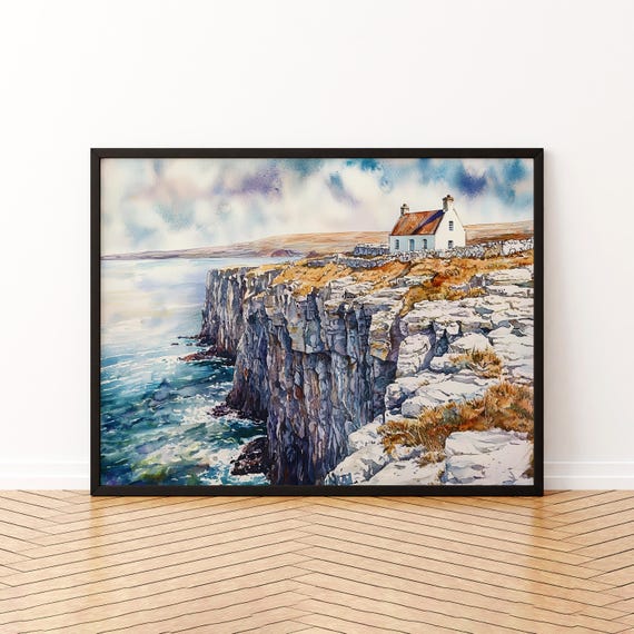 Aran Islands Watercolor Poster Wall Art Hanging Home Dcor Gift Lovers Ireland