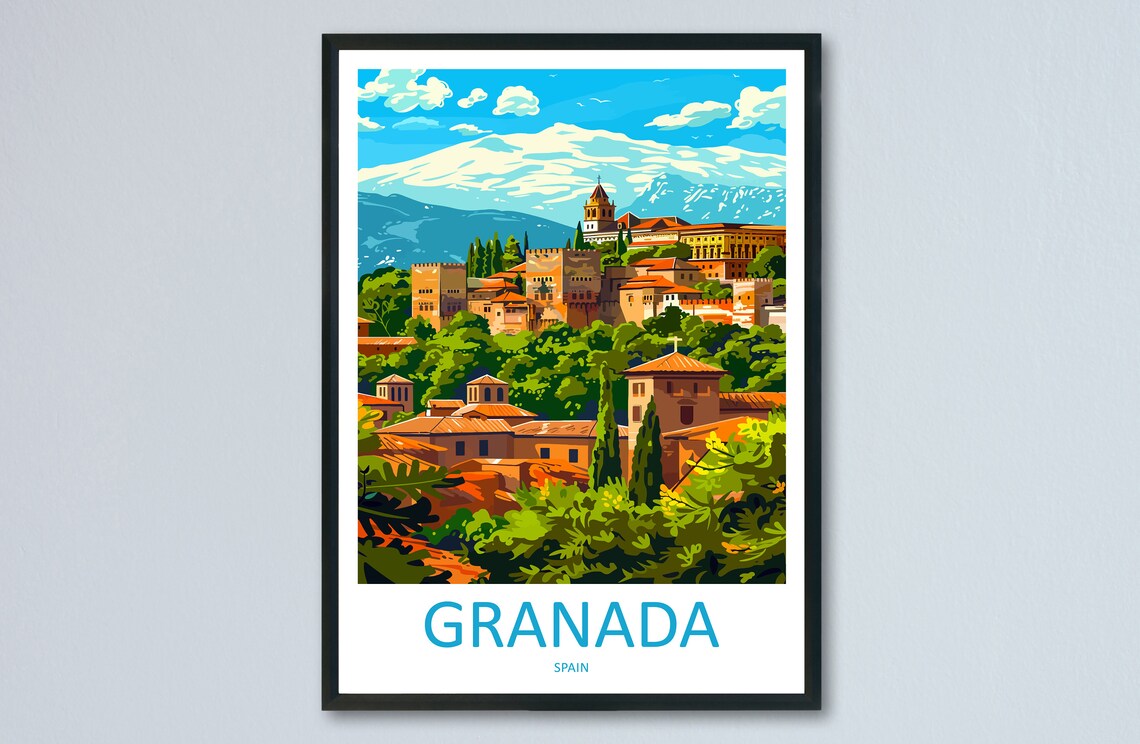 Granada Travel Print Gift For Art Lovers Poster