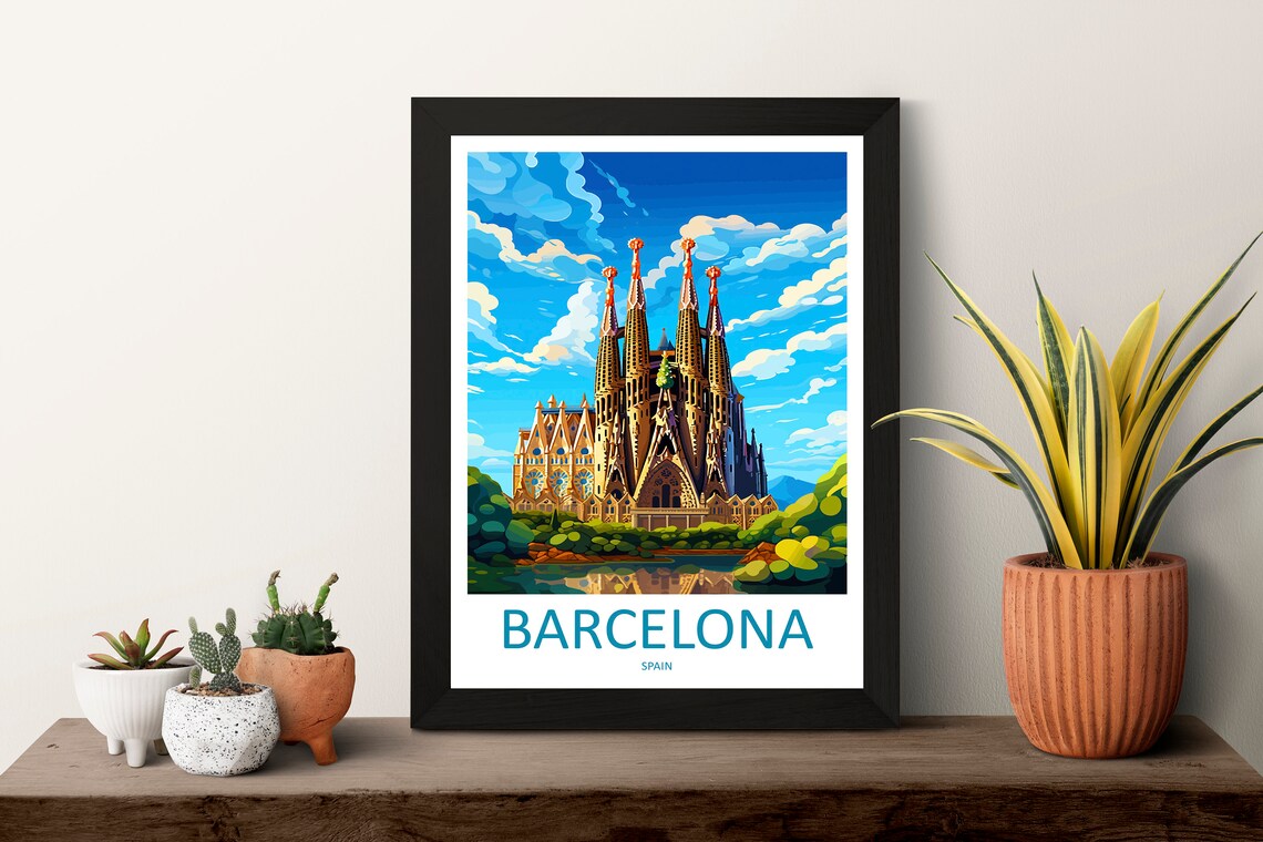 Barcelona Travel Poster, Spain Wall Art - Image 3