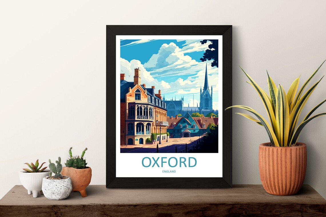 Oxford Travel Poster, England Wall Decor - Image 3