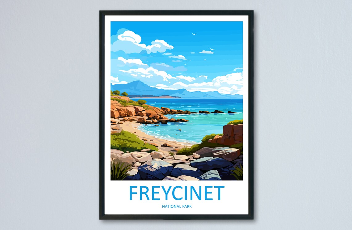 Freycinet National Park Tasmania Rocky Cove Coast Art Poster